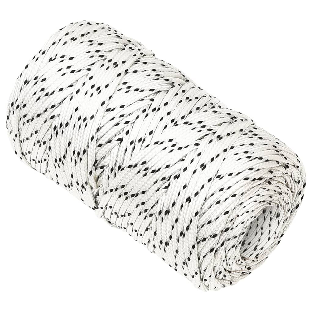 Flettet båttau hvit 2 mm x 100 m polyester