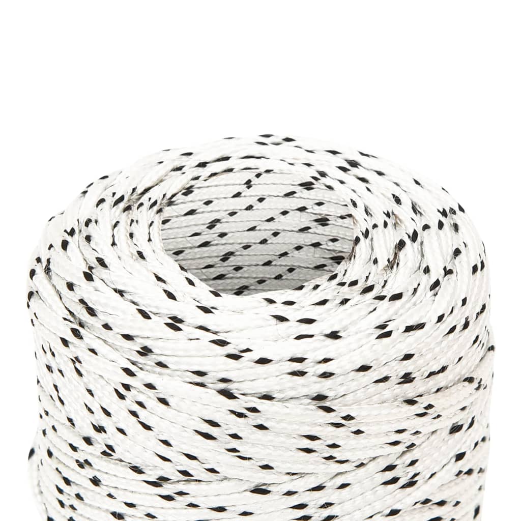Flettet båttau hvit 2 mmx500 m polyester