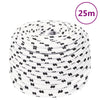 Flettet båttau hvit 10 mm x 25 m polyester