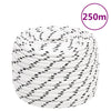 Flettet båttau hvit 14 mmx250 m polyester