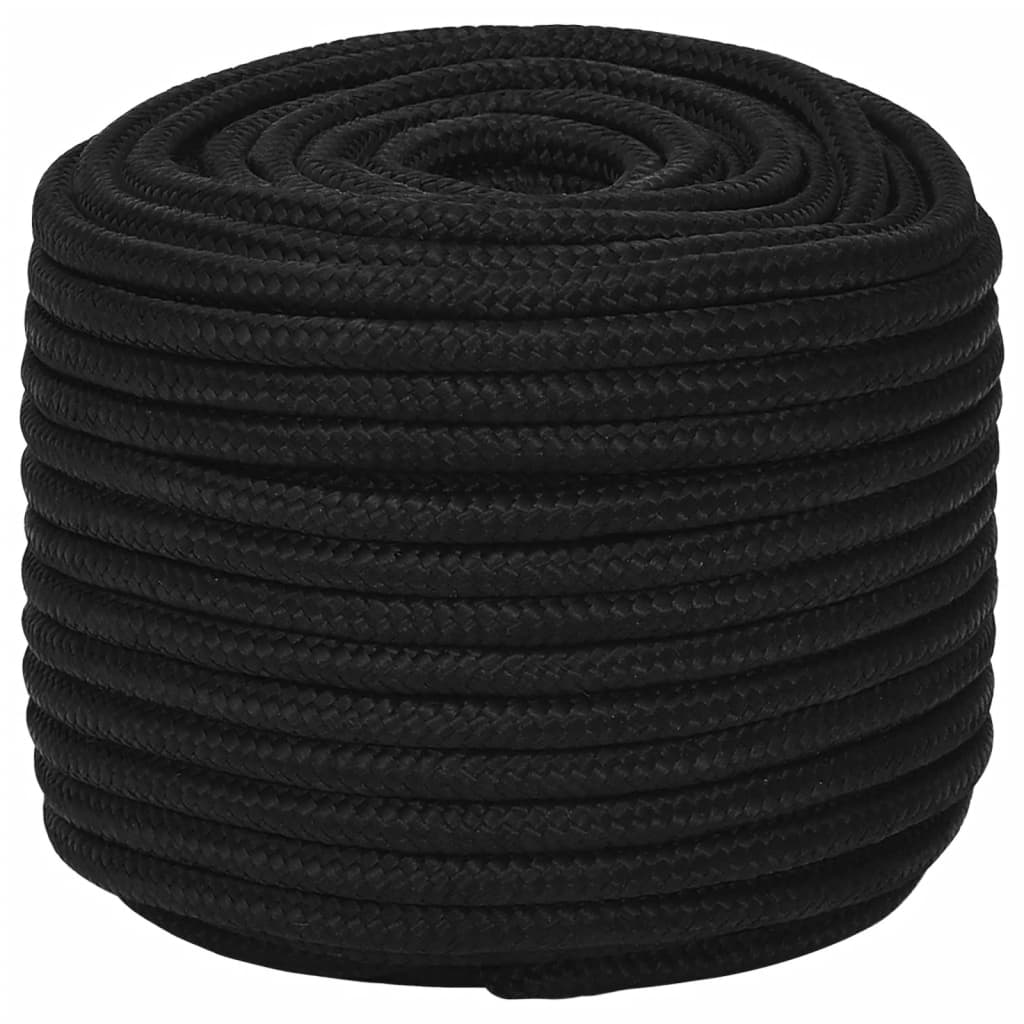 Arbeidstau svart 12 mm 250 m polyester