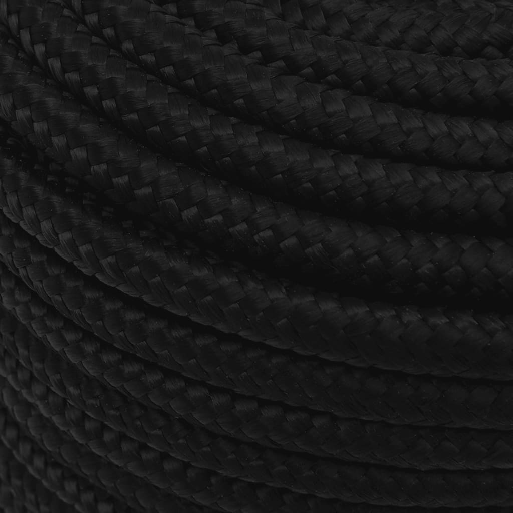 Arbeidstau svart 12 mm 250 m polyester