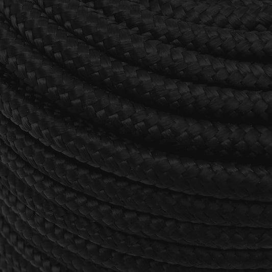 Arbeidstau svart 12 mm 250 m polyester