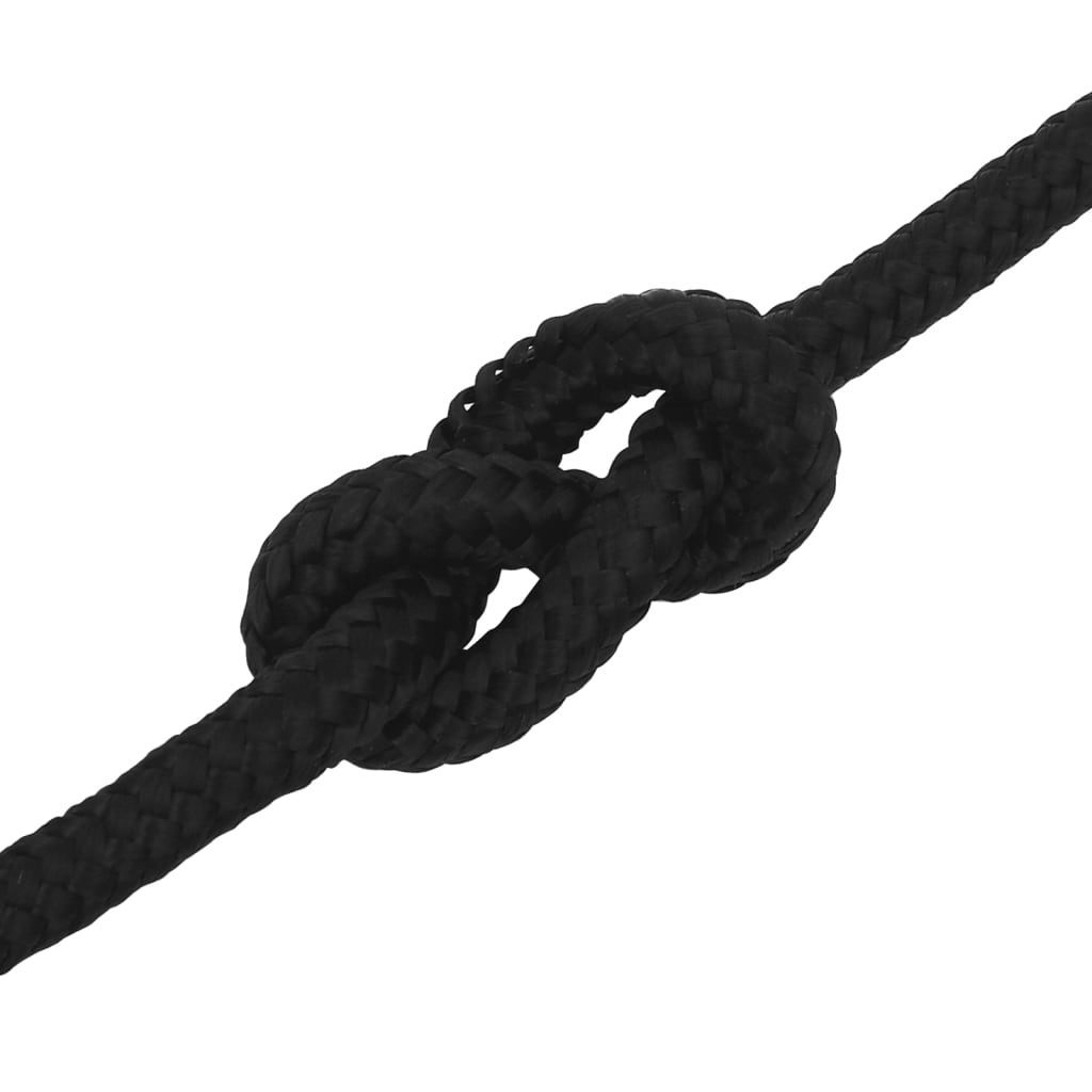 Arbeidstau svart 12 mm 250 m polyester