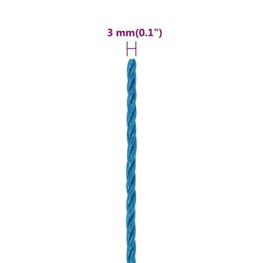 Arbeidstau blå 3 mm 25 m polypropylen