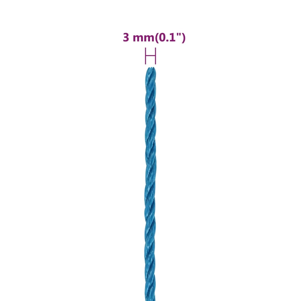 Arbeidstau blå 3 mm 250 m polypropylen