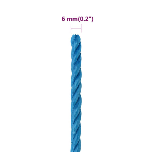 Arbeidstau blå 6 mm 25 m polypropylen