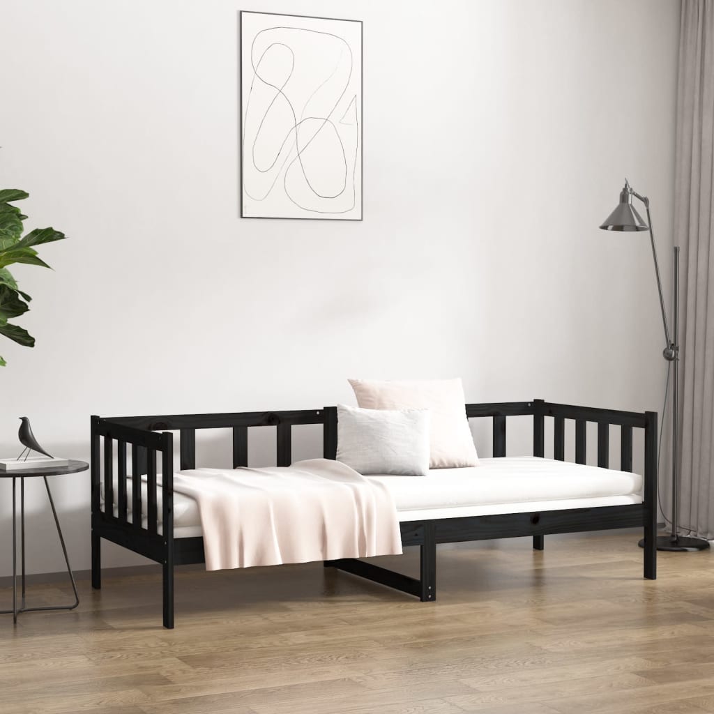 Dagseng svart 80x200 cm heltre furu