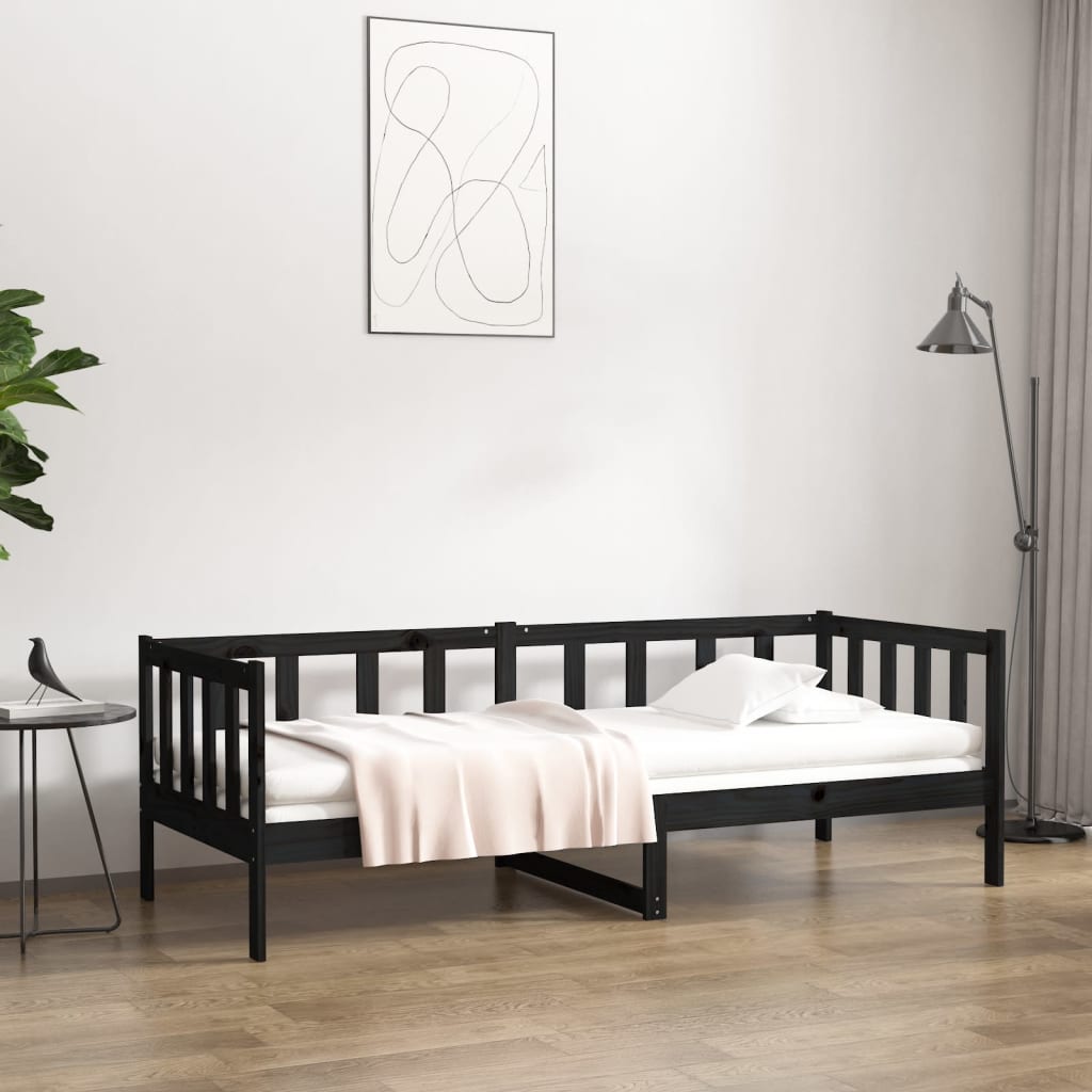 Dagseng svart 80x200 cm heltre furu