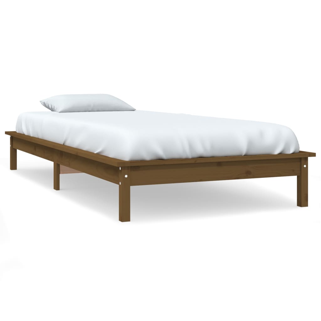 Sengeramme honningbrun 90x200 cm heltre furu