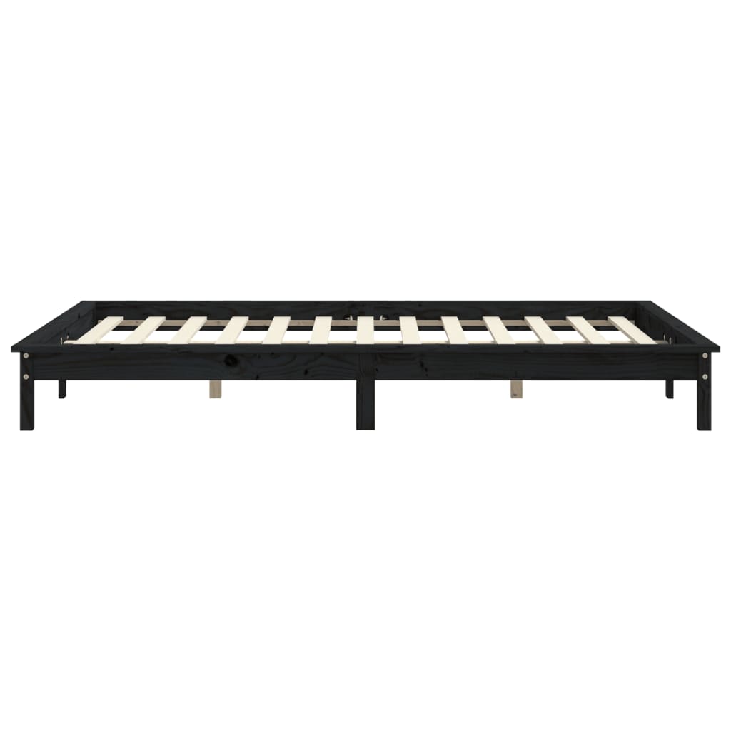 Sengeramme svart heltre furu 120x200 cm