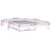 Sengeramme hvit 180x200 cm heltre furu
