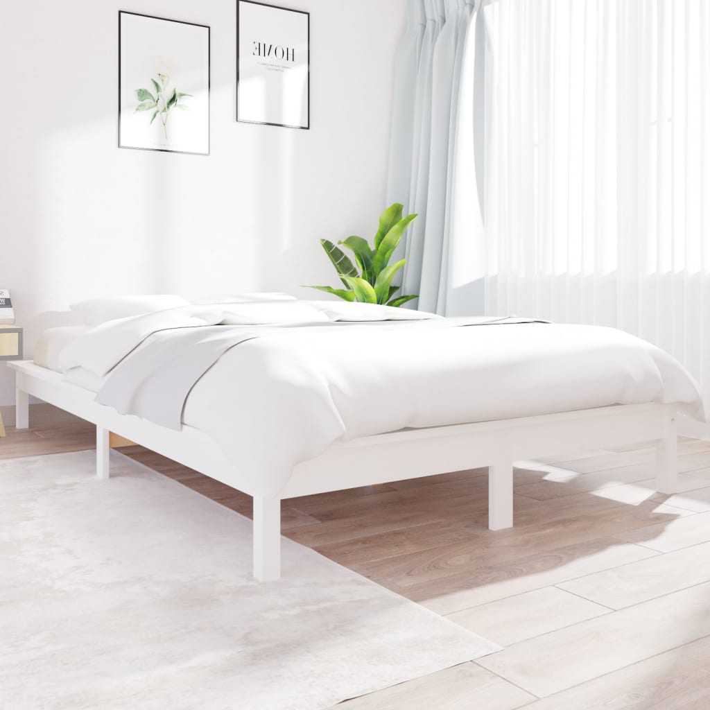 Sengeramme hvit 180x200 cm heltre furu