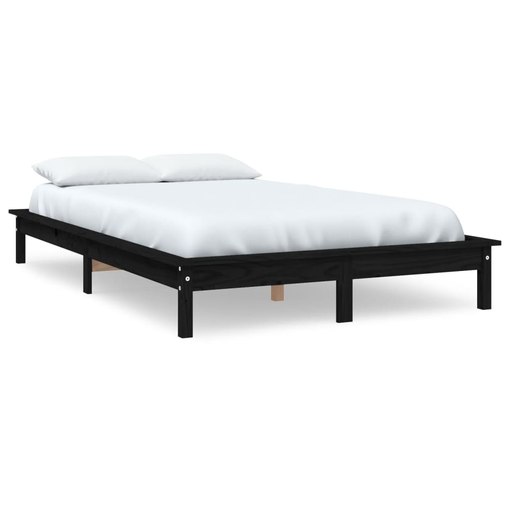 Sengeramme svart 180x200 cm heltre furu