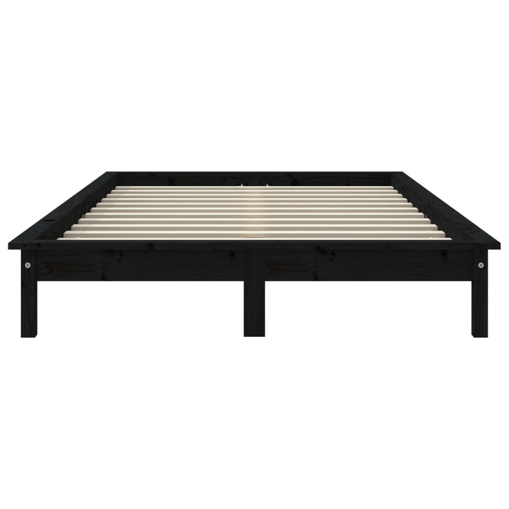 Sengeramme svart 180x200 cm heltre furu