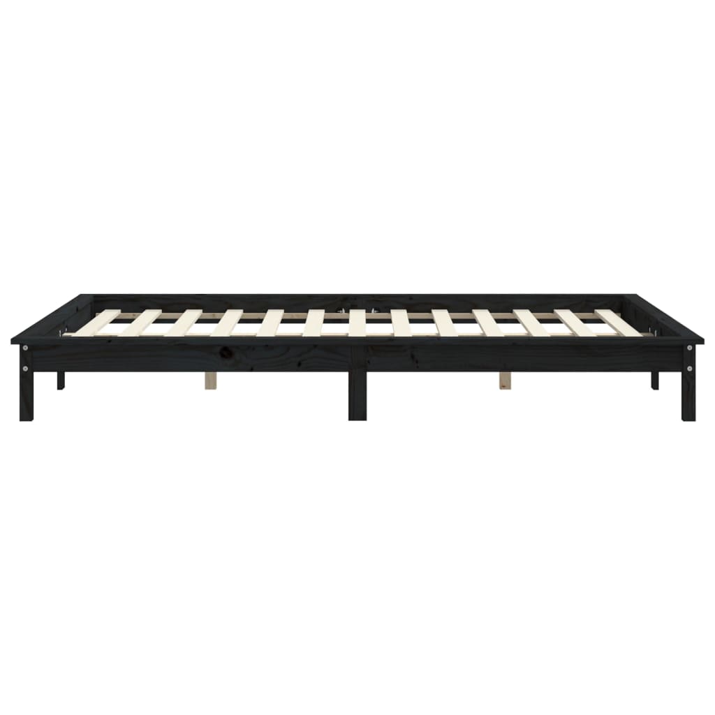 Sengeramme svart 180x200 cm heltre furu