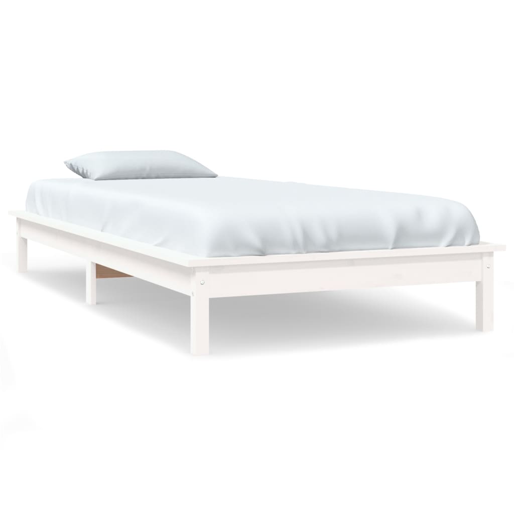 Sengeramme hvit 90x190 cm heltre furu