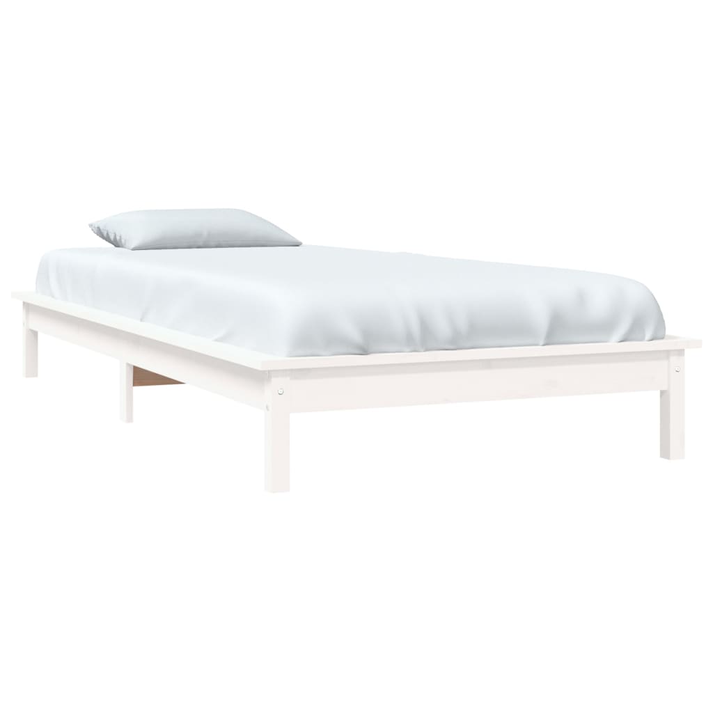 Sengeramme hvit 90x190 cm heltre furu
