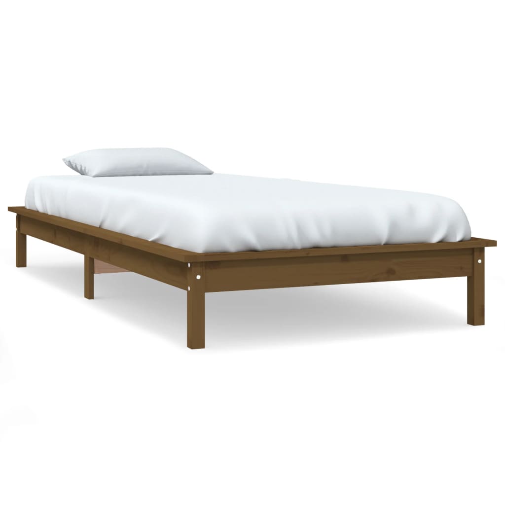 Sengeramme honningbrun 90x190 cm heltre furu Single