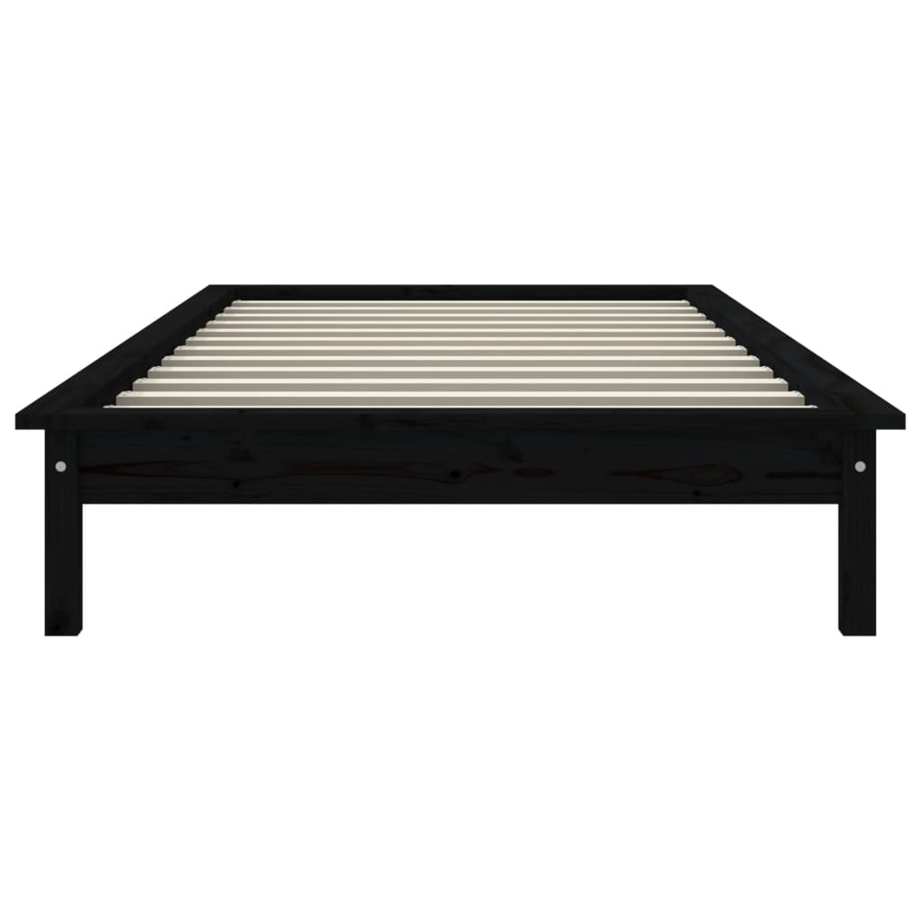 Sengeramme svart 90x190 cm heltre furu