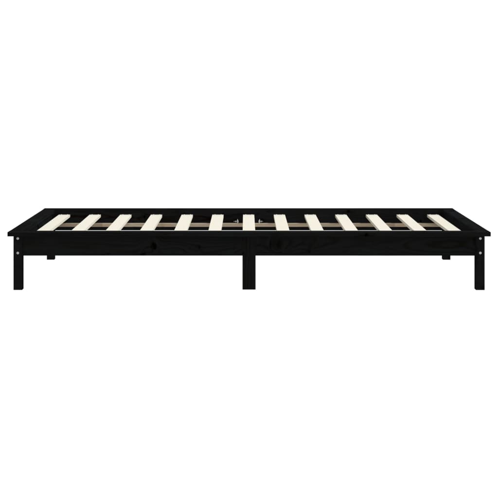 Sengeramme svart 90x190 cm heltre furu