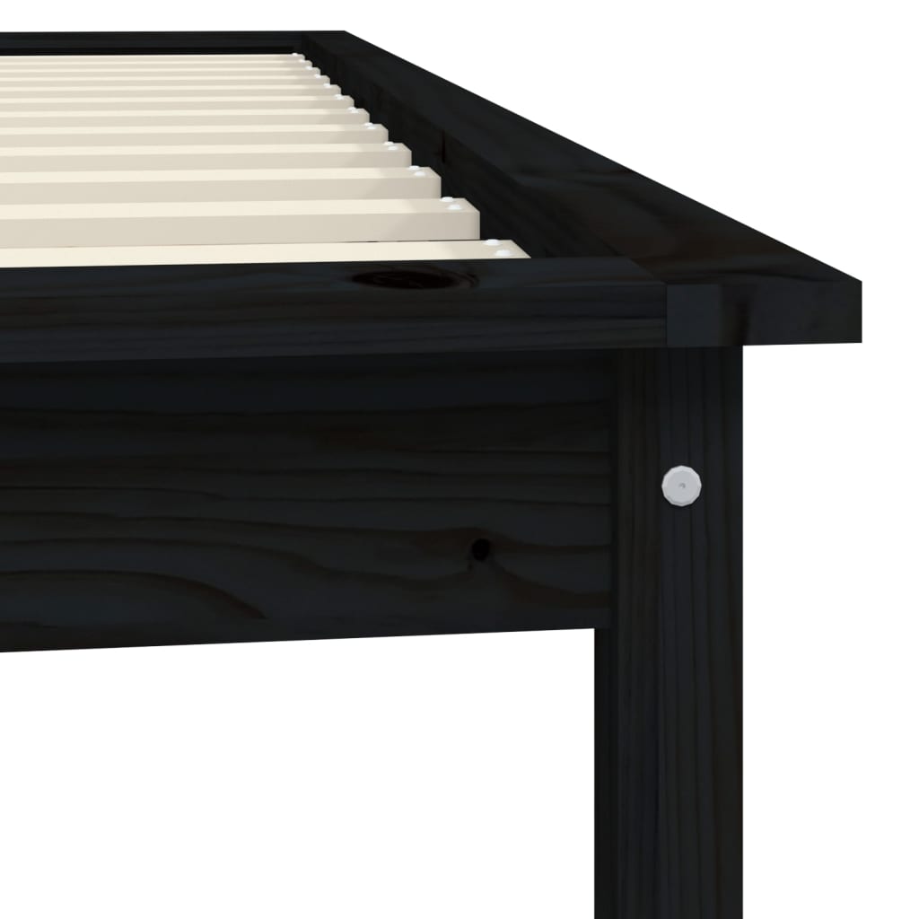 Sengeramme svart 90x190 cm heltre furu