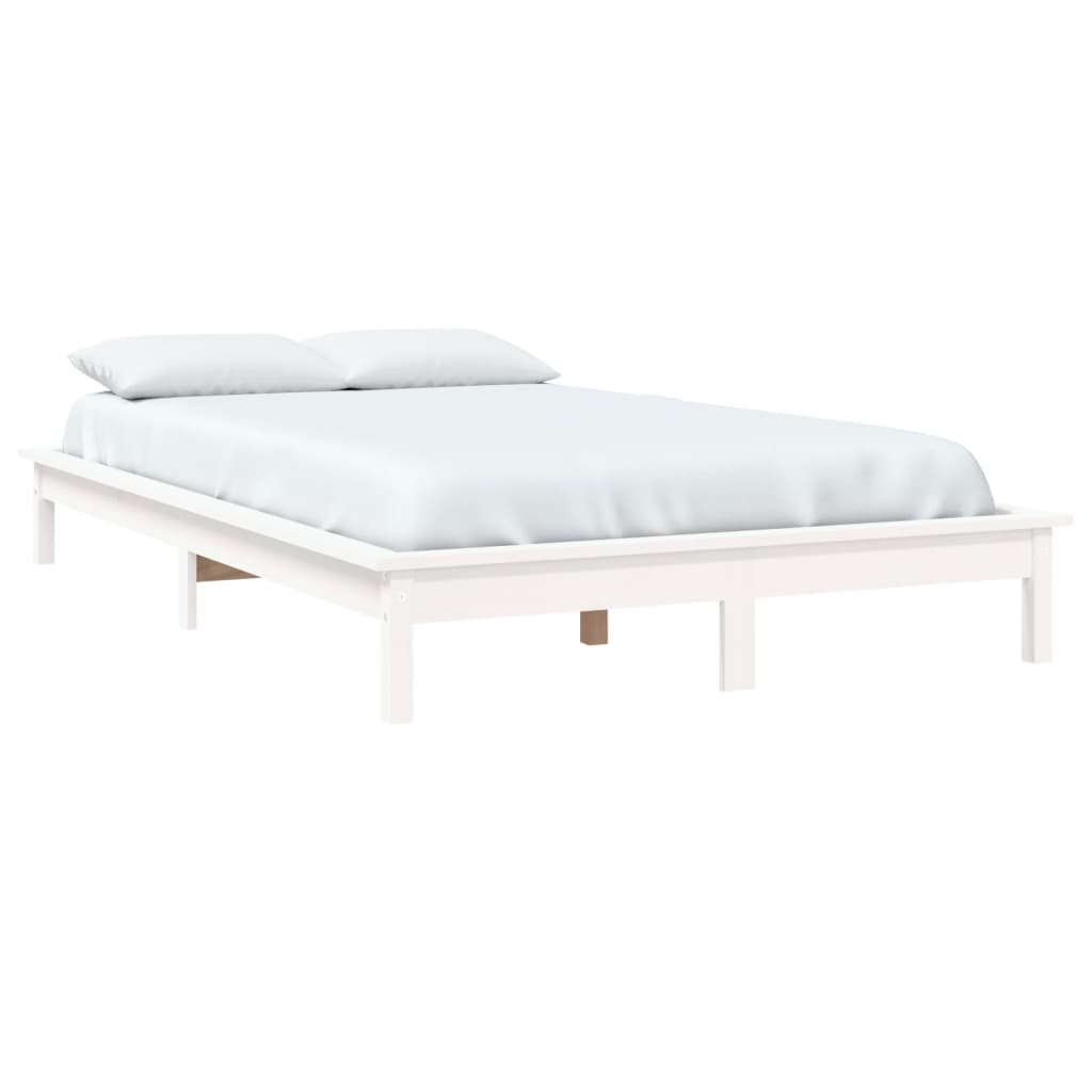 Sengeramme uten madrass hvit 140x190 cm heltre furu