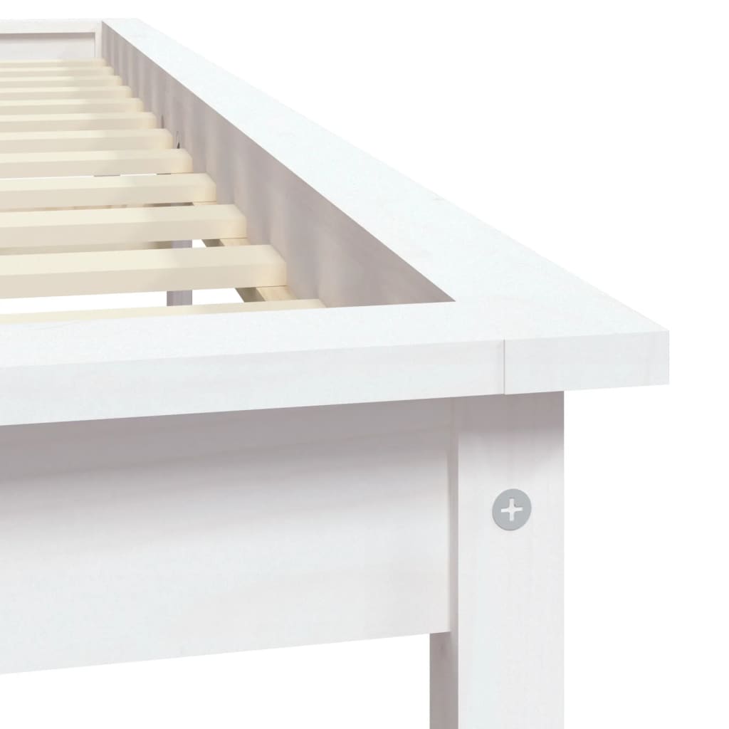 Sengeramme uten madrass hvit 140x190 cm heltre furu