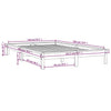 Sengeramme svart 140x190 cm heltre furu