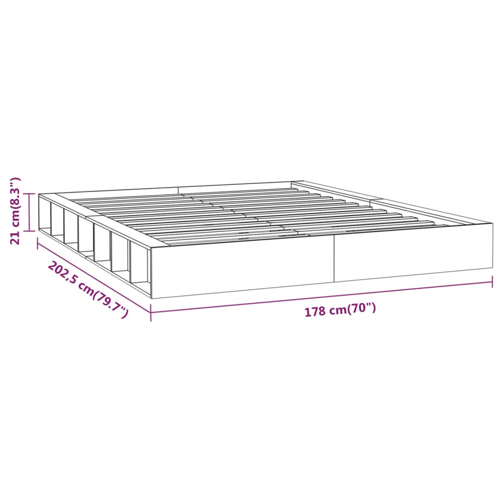 Sengeramme hvit 160x200 cm heltre
