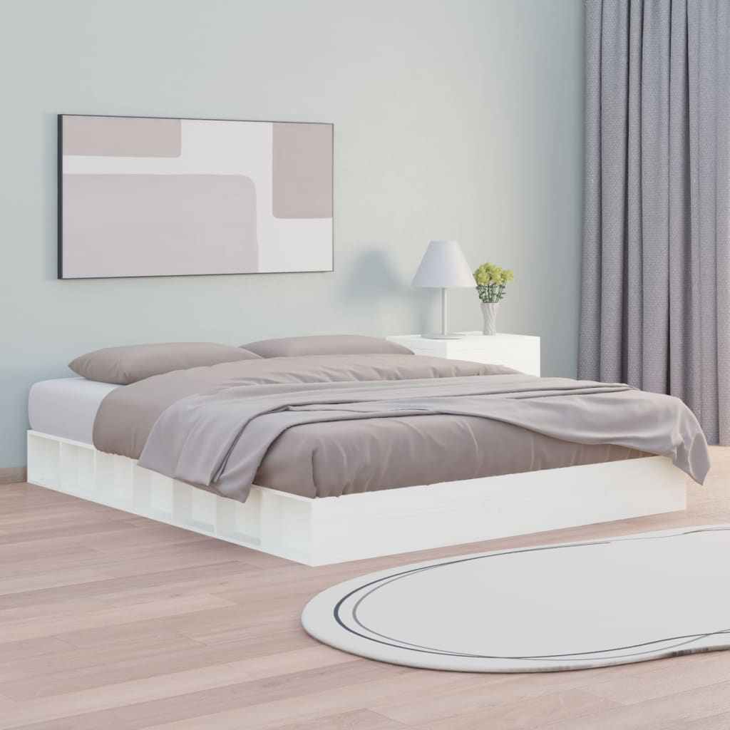 Sengeramme hvit 140x200 cm heltre