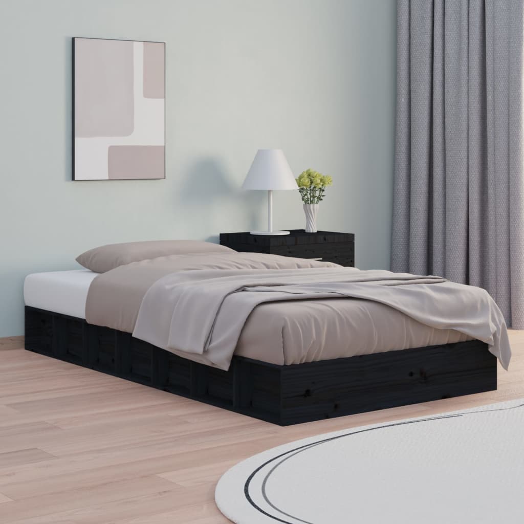 Sengeramme svart 75x190 cm Small Single heltre