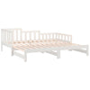 Uttrekkbar dagseng hvit 2x(90x190) cm heltre furu