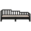 Uttrekkbar dagseng svart 2x(90x190) cm heltre furu