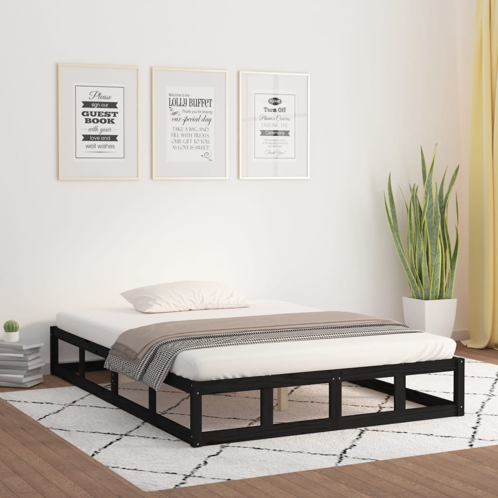 Sengeramme svart 120x200 cm heltre