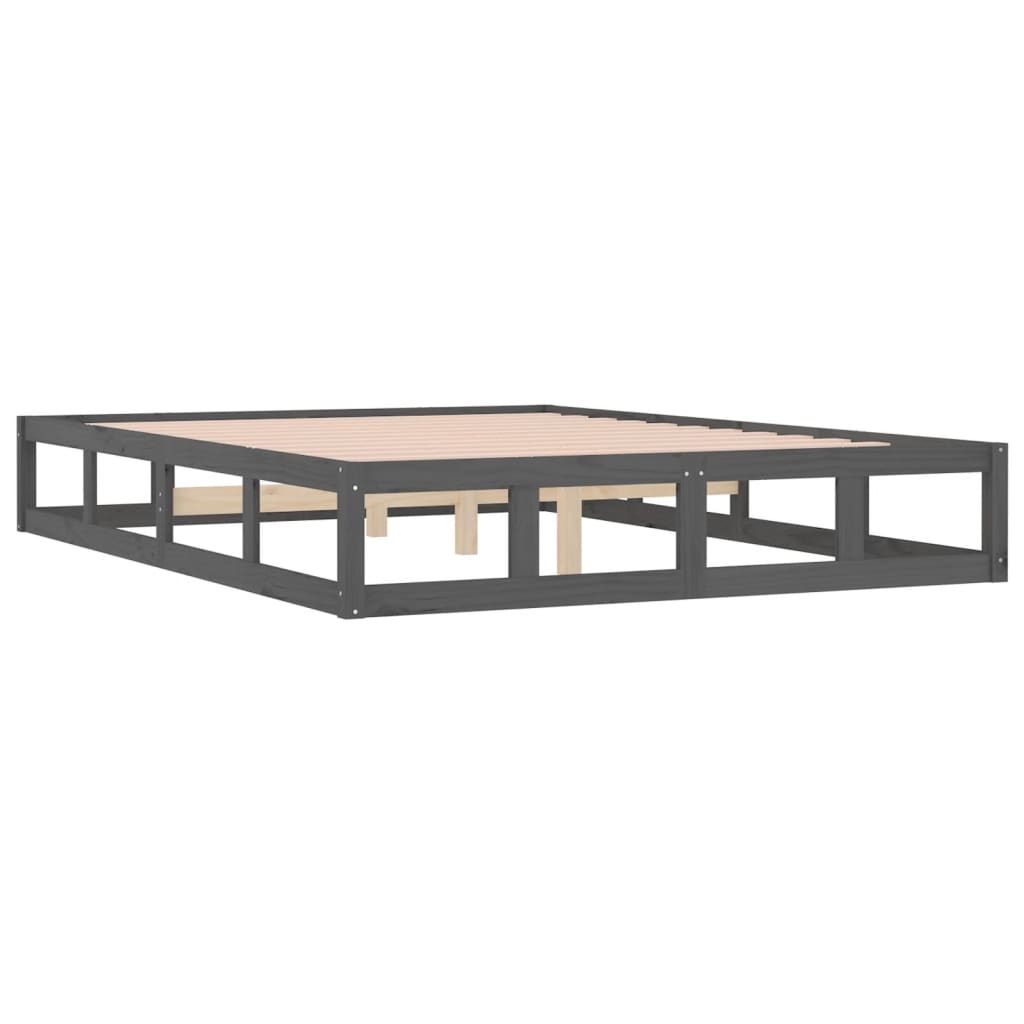 Sengeramme grå 150x200 cm King Size heltre