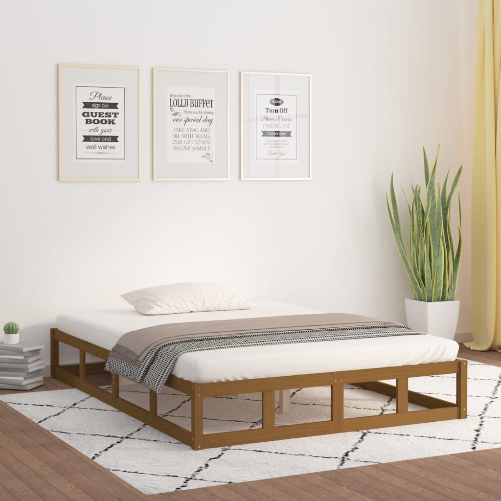 Sengeramme honningbrun 150x200 cm King Size heltre