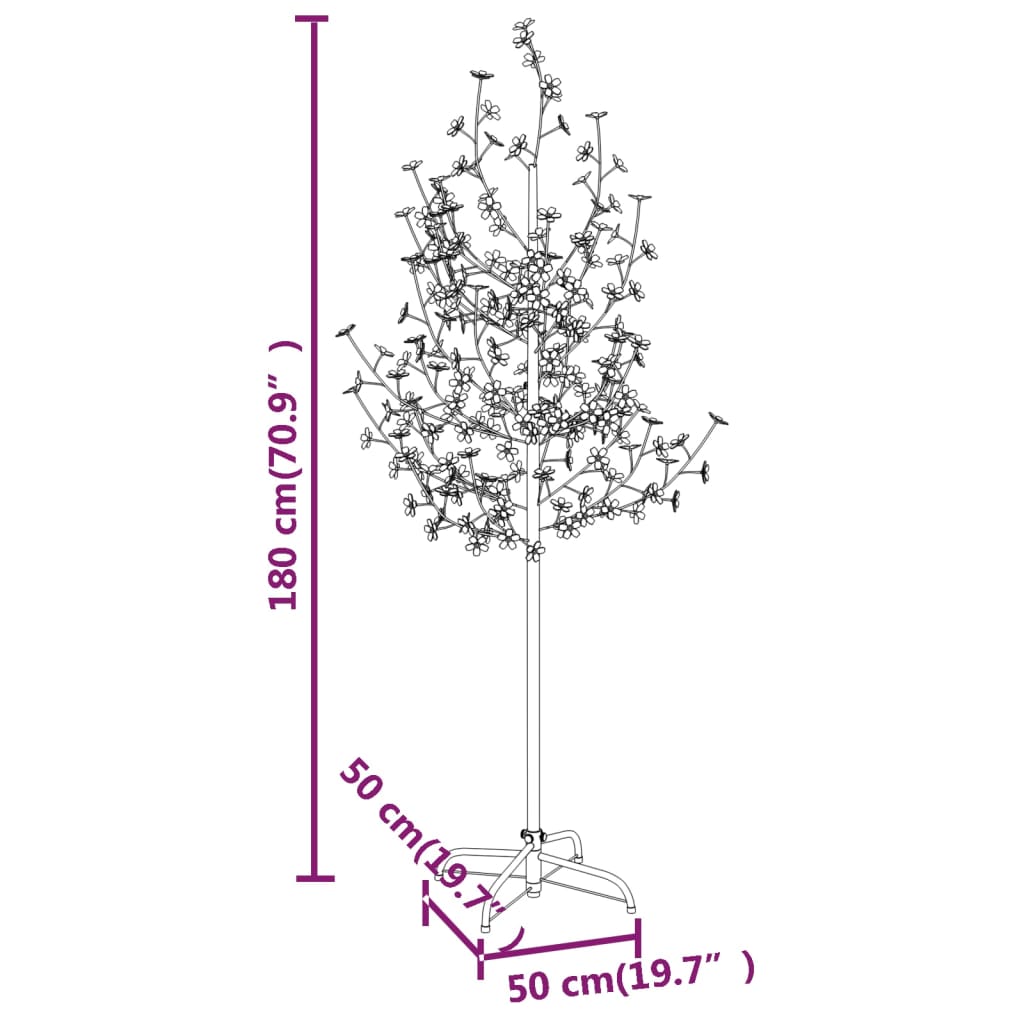 LED-tre kirsebærblomst varmhvit 200 lysdioder 180 cm