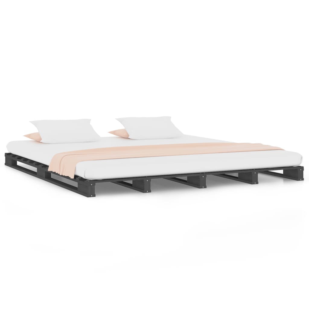 Palleseng grå 120x190 cm heltre furu Small Double