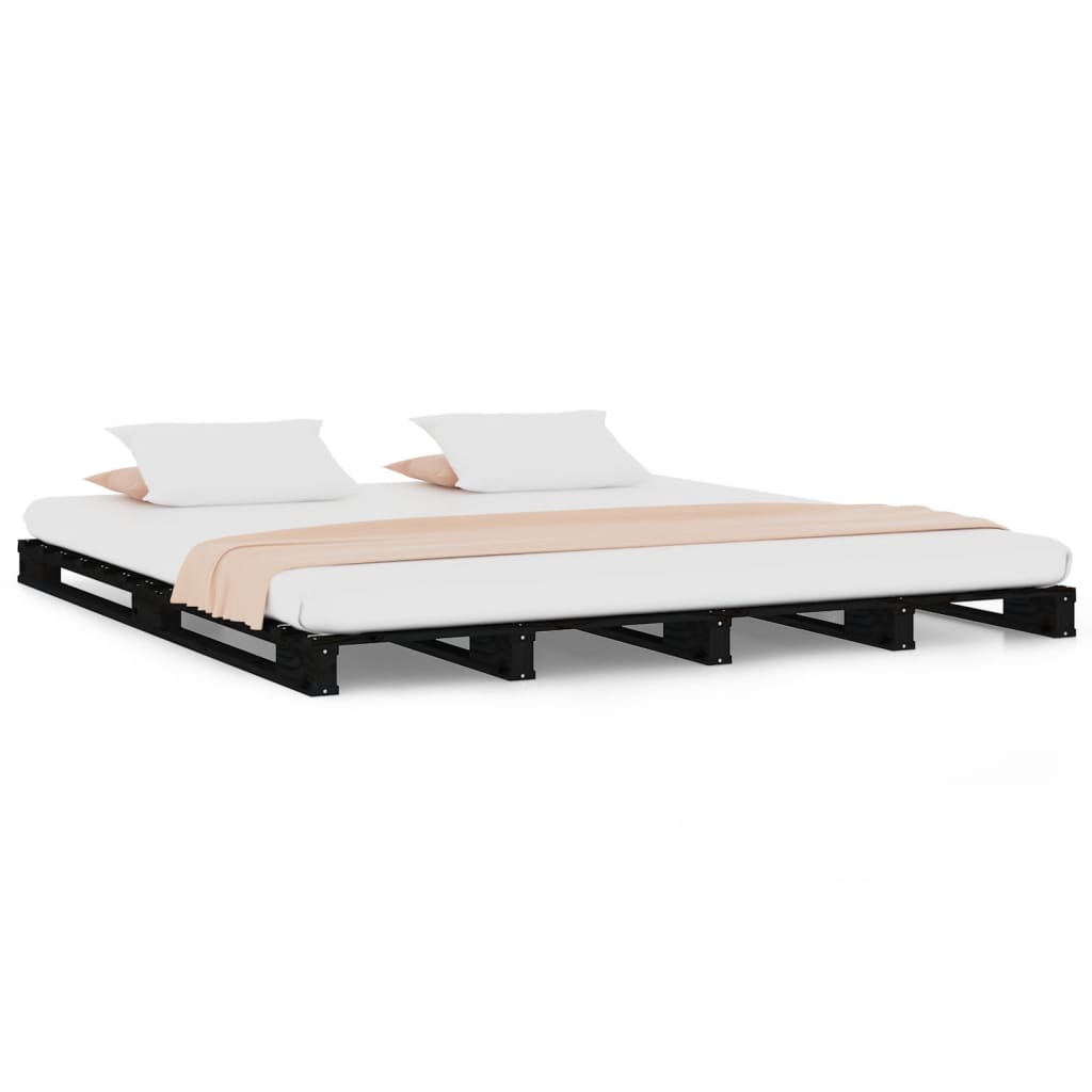 Palleseng svart 120x190 cm heltre furu Small Double