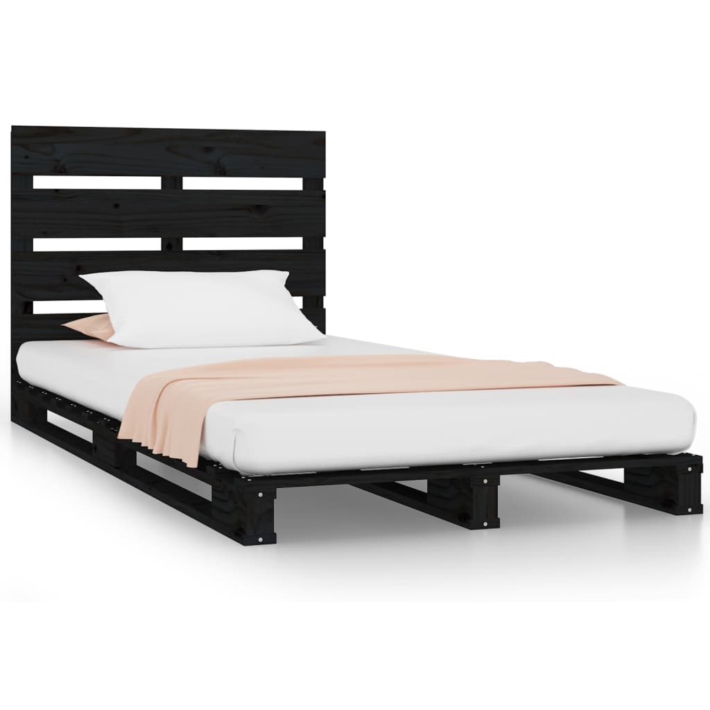 Sengeramme svart 75x190 cm heltre furu Small Single
