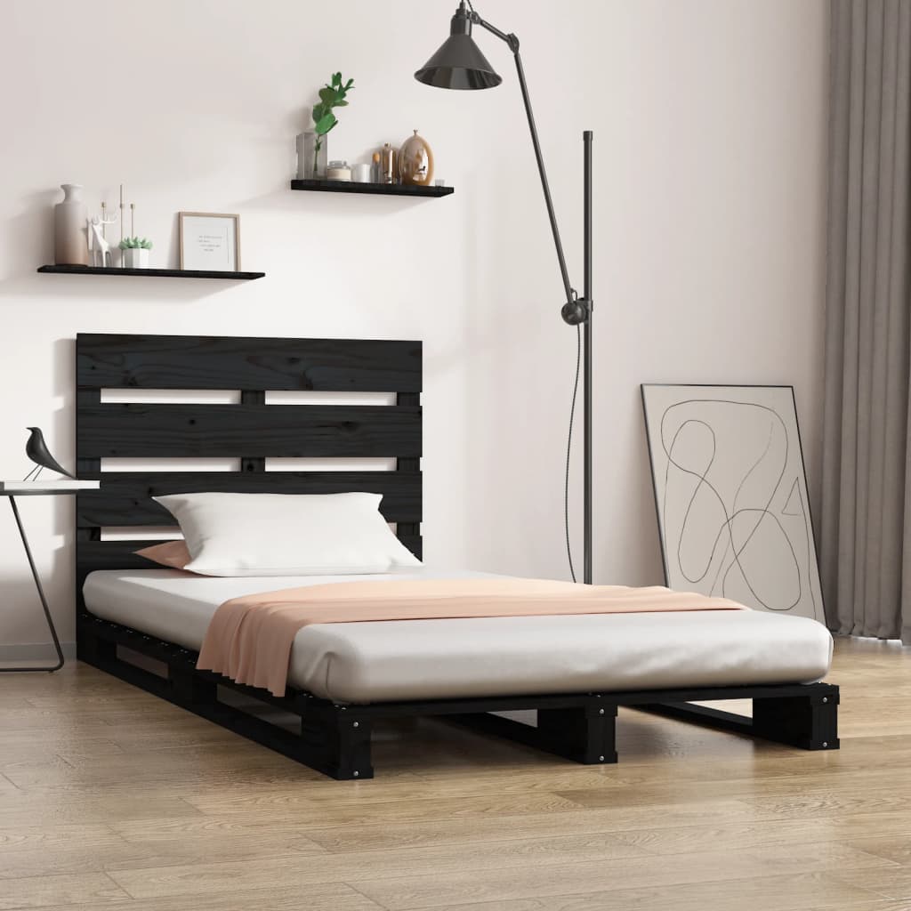 Sengeramme svart 75x190 cm heltre furu Small Single