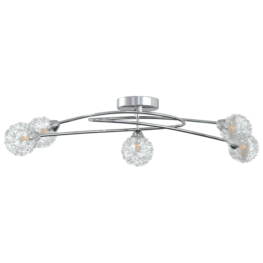 Taklampe med nettingskjermer for 5 G9 LED-lys