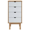 Kommode OTTA brun og hvit 45x39x90 cm heltre furu