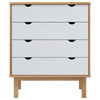 Kommode OTTA brun og hvit 76,5x39,5x90 cm heltre furu
