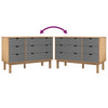 Kommode OTTA brun og grå 111x43x73,5 cm heltre furu