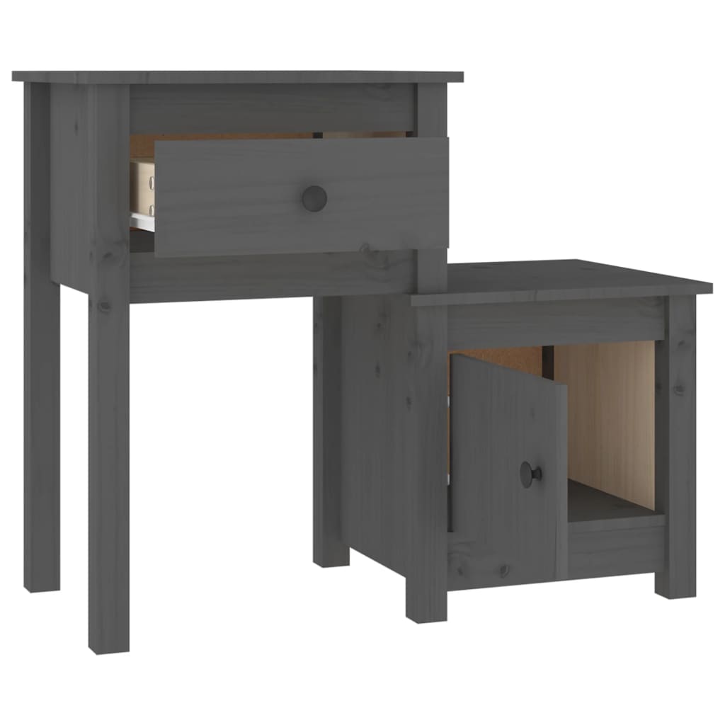 Nattbord grå 79,5x38x65,5 heltre furu