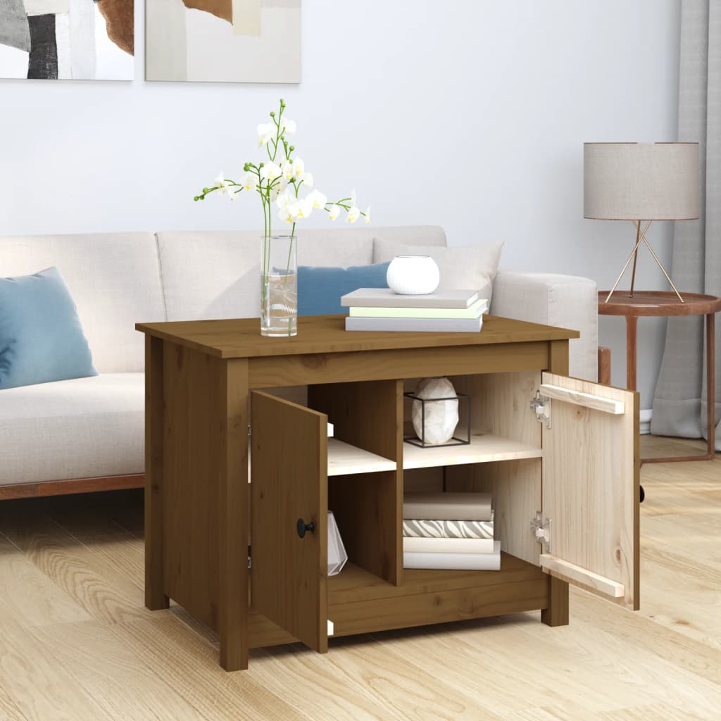 Salongbord honningbrun 71x49x55 cm heltre furu