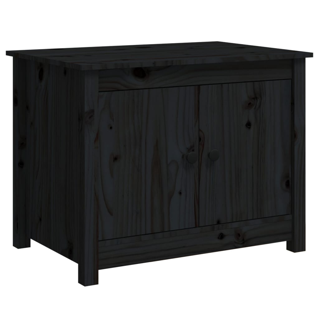 Salongbord svart 71x49x55 cm heltre furu