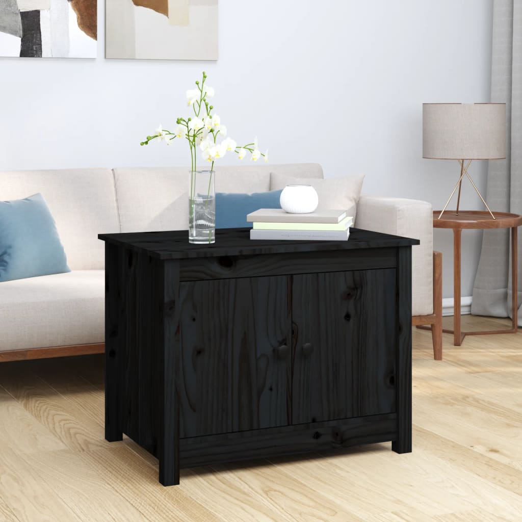 Salongbord svart 71x49x55 cm heltre furu